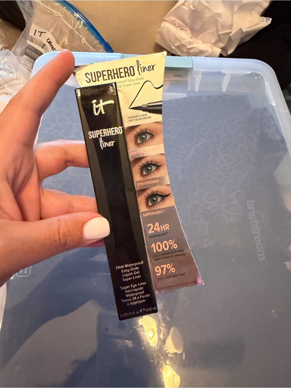IT Cosmetics Superhero Liner Waterproof Liquid Eyeliner Super Black NIB